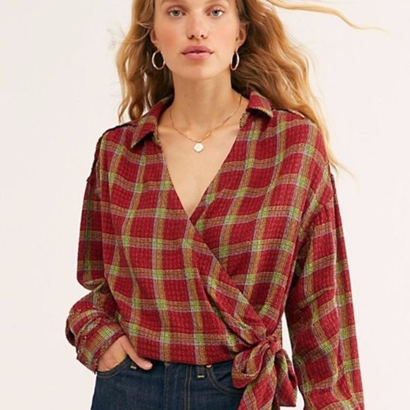Free People Tops - Free People We The Free Running Wild Wrap Top S